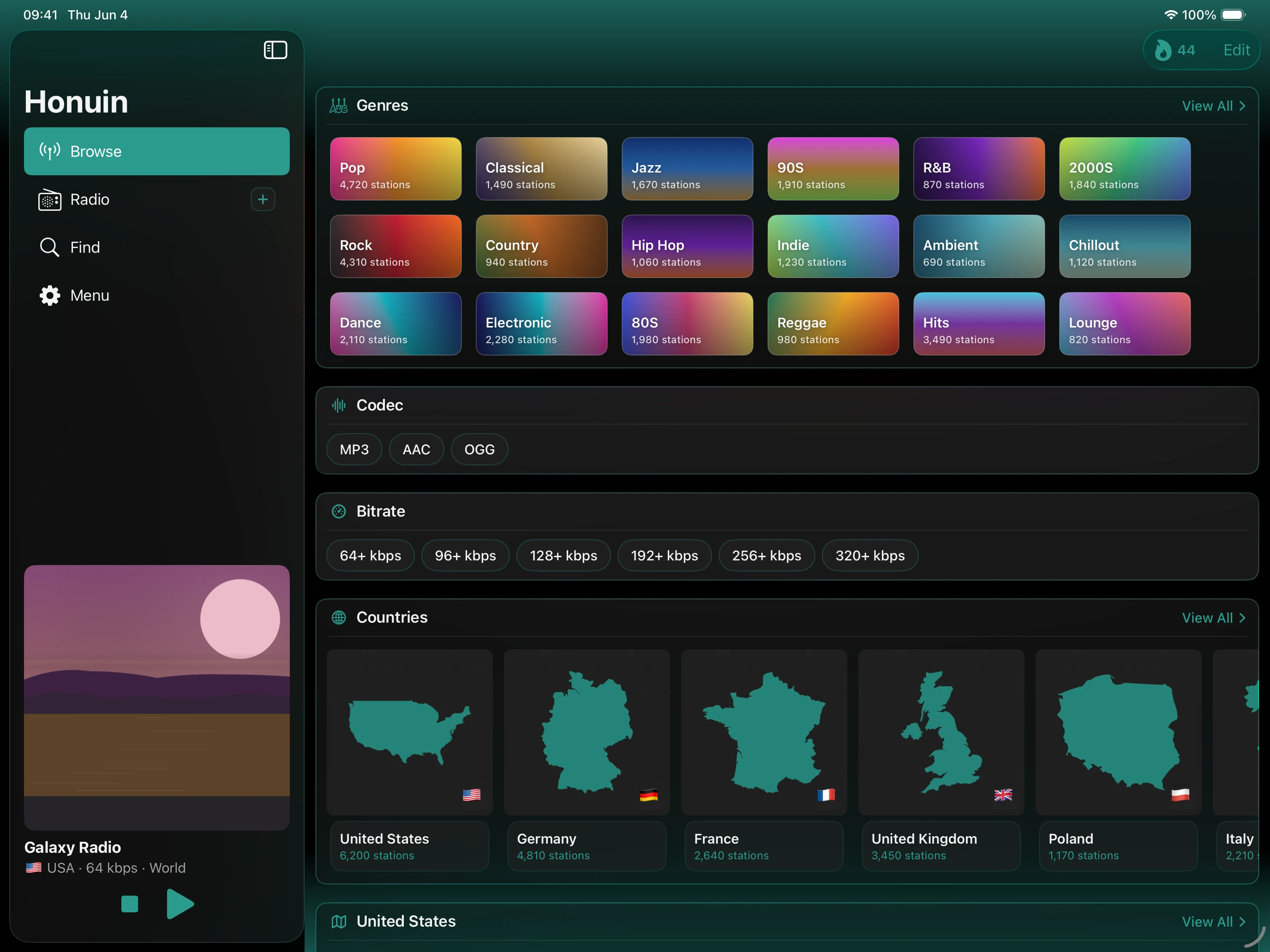 Honuin on iPad: Start anywhere in the world
