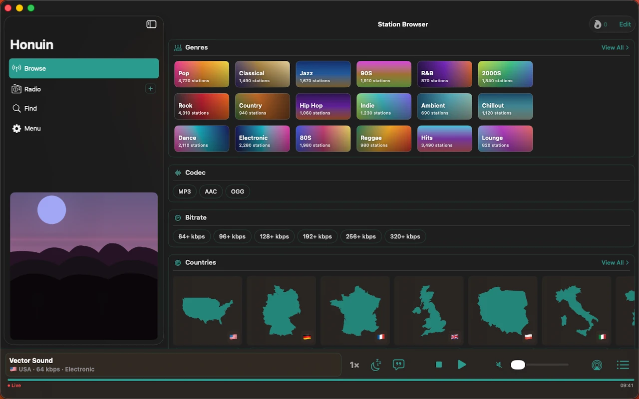 Honuin on Mac: Start anywhere in the world